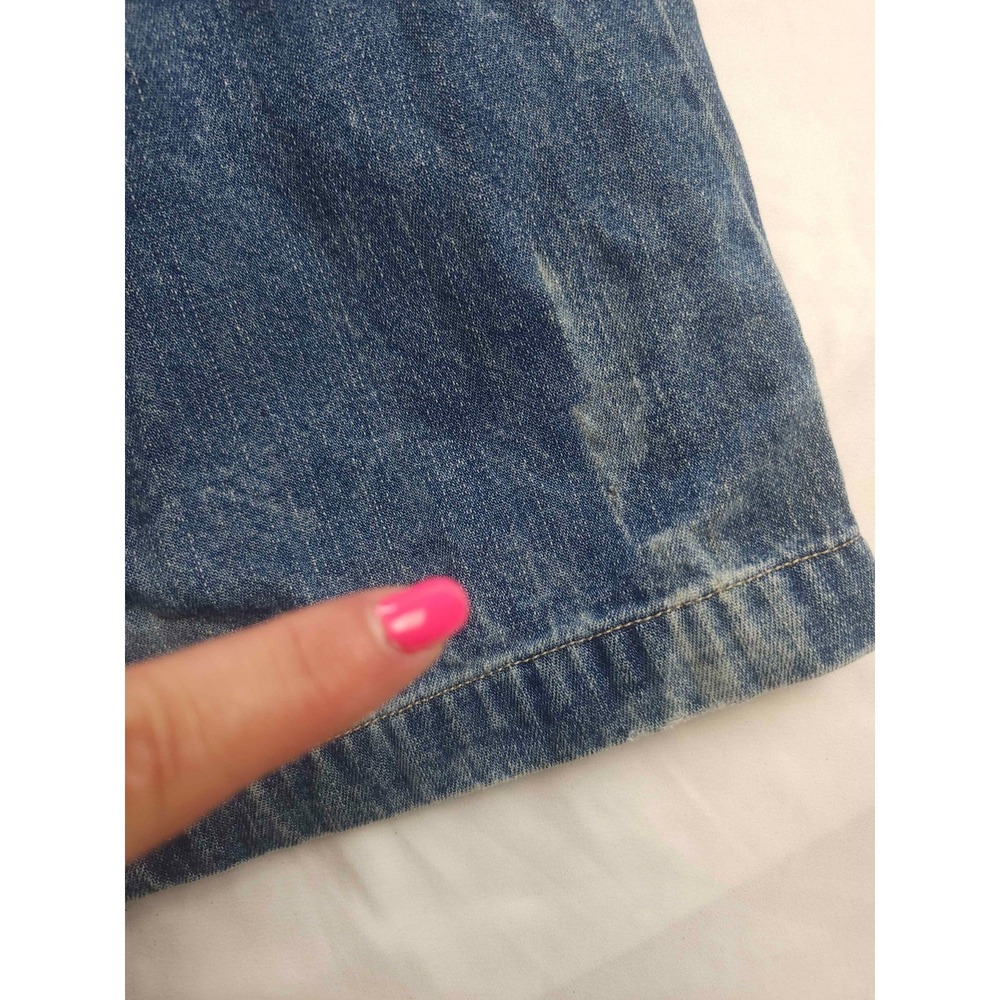 Vintage 80s 90s Blassport Skirt 4P Petite Blue Acid Wash Denim Indie Cabincore - Picture 5 of 10